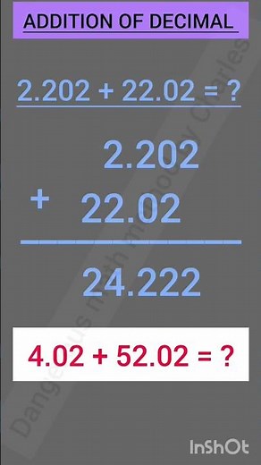 Addition of decimal | दशमलव का जोड़ | by Charles