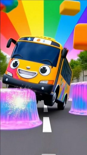 Ultra Cute Cartoon Bus Goes CRAZY on a Rainbow Fantasy Road!