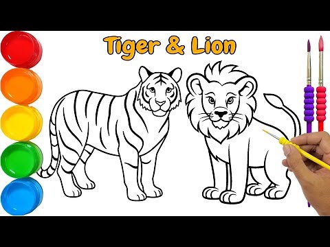 How to Draw a Tiger and Lion for Beginners and Toddlers