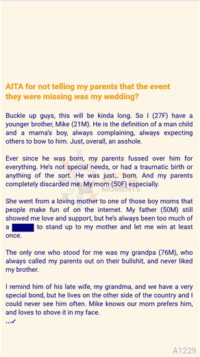 AITA for not telling my parents that 😾 the event they were missing was my ✨ wedding? | AITA Moments