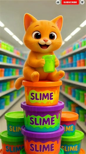 Cat’s SLIME BUCKET Chaos! 🛁 Cute Orange Cat Mira BUYS Slime & Turns Bathtub into a GOOEY Pool! 🤯😂