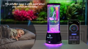 fishkeeper Jellyfish Lamp with 12 Color Changing and Remote Control,Jellyfish Aquarium Tank Night Light for Home Office Decor Gifts Mood Night Light Gift with USB for Kids Women Teens Adult（Fish）