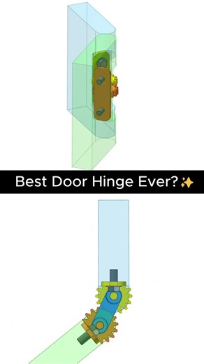 Best Door Hinge Ever? 360° Gear-Driven Rotation #engineering #machine #mechanism #3dprinting