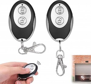 JIZZU 2 Stück Garagentoröffner 433 MHz Universal Fernbedienung Garagentor Handsender Klonen Fernbedienung mit 2 Taste für Schalter Licht, Garagentor