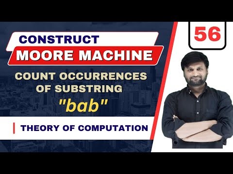 Moore Machine design ⚡ which count occurrences of substring "bab"⚡ TOC ⚡FLAT🔥Solved Problem