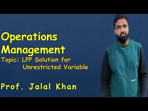 LPP Solution for Unrestricted Variable