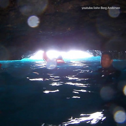 2.8M views · 10K reactions | You have to swim through an underground tunnel to get to this hidden beach. | Thrillist | Facebook