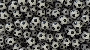 Dynamic 3D Animated Football Transitions with basic Soccer Balls From the edges than blown away