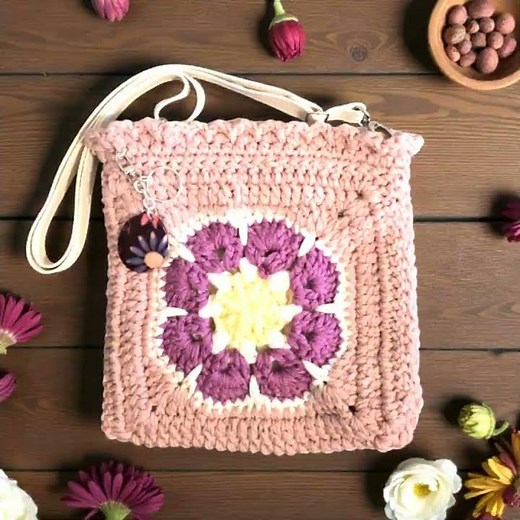 Boho Style Handmade Crochet Pink Bag in 2025