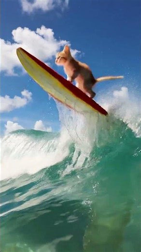 Cutest surfer on the planet🐈🌊 #kitten #cutekitty #cute