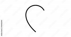 map pointer animated outline icon on white background. map pointer 4k video animation for web, mobile and ui design