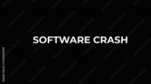 Software Crash Text Animation with Digital Glitch Effect with transparent background. Stock Video