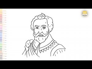 Sir Francis Drake portrait drawing | How to draw Sir Francis Drake step by step | easy drawings