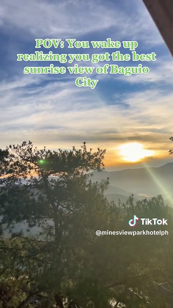 At Mines View Park Hotel, we let you experience in waking up with the best view here in Baguio City. Stay with us! #fyp #viral #hotel #baguiocity #view #sunrise #vacation #travel #roadtrip