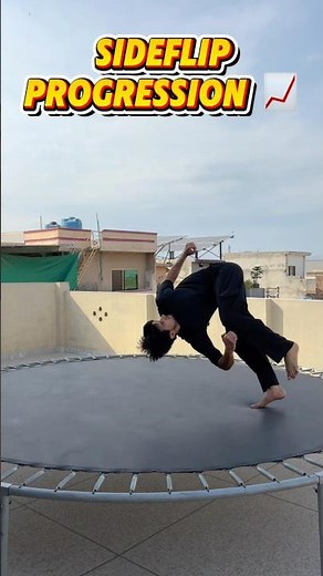 Easy Sideflip Learning Method (Trampoline) 📈💯✅. #sideflip