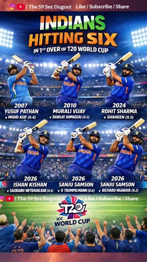 Indians Hitting SIX in 1st Over of T20 World Cup History 🇮🇳 | From Yusuf Pathan to Sanju Samson 💥