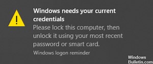 Windows 10 error: Windows needs your current credentials - Windows Bulletin