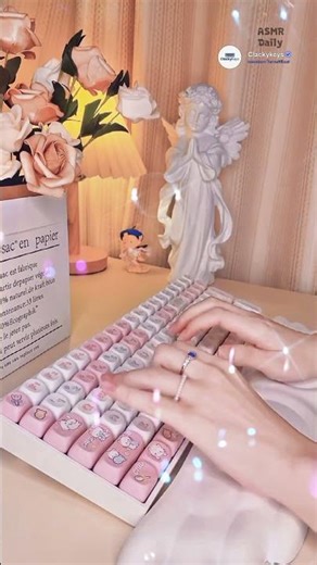 🎧 The pink relaxation keyboard taps you'll hear today! ⌨️✨