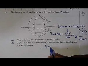 2024 Mathematics Paper 1 internal | Earth Geometry| Q11