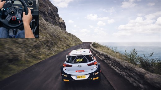Driving the Hyundai i20 R5 in WRC 8 with Logitech G29