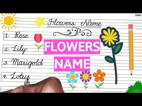 Flowers Name In Cursive Handwriting | Cursive Writing For Beginners