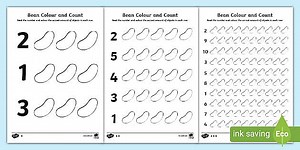 Jack and the Beanstalk Bean Count and Colour Sheet