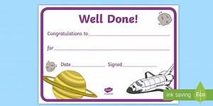 Space Themed Certificate