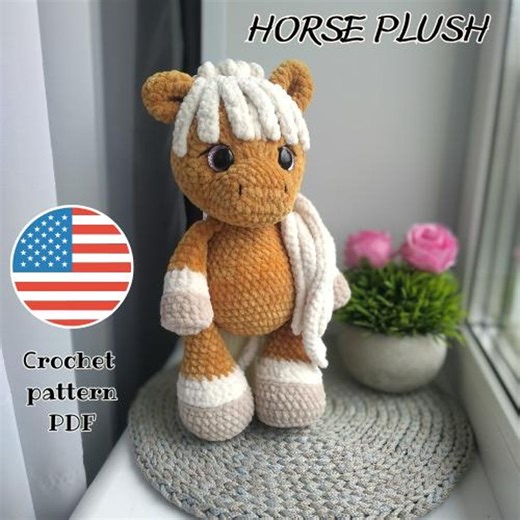 DIY Horse Crochet Pattern | Horse Plush Amigurumi Toy Tutorial | Crochet Pattern PDF | Horse Crochet Pattern PDF | Amigurumi Animal Pattern - Etsy