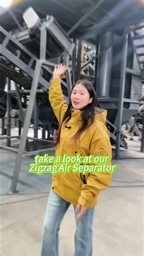 Zigzag Air Separator can remove the light materials from solid waste material