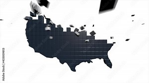 Map of United States of America showing different states. Animated usa contiguous lower 48 u.s. state map on an isolated chroma key background Stock Video