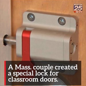 176K views · 982 reactions | A Massachusetts couple is helping change the school of thought when it comes to security by creating a special kind of lock for classroom doors. https://boston25.com/2w8mXrB | Boston 25 News | Facebook