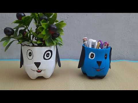 Cachorro feito de Garrafa Pet. Reciclagem - Cachorrinho Fofo