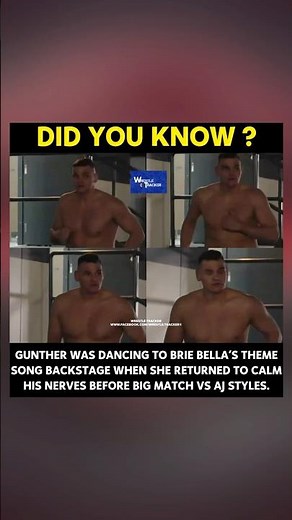 Gunther was dancing to Brie Bella theme song when she returned at Royal Rumble #gunther #briebella