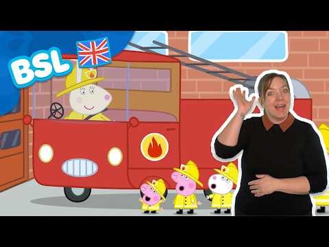 Meet the Firefighters! 🔥 BSL Peppa Pig Tales 👋 Peppa Pig - Sign Language for Kids