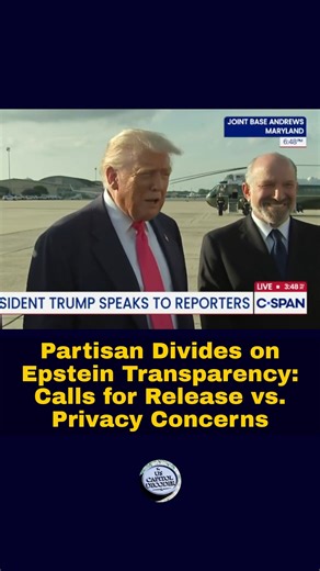 Partisan Divides on Epstein Transparency: Calls for Release vs. Privacy Concerns Epstein file discussions amplify divisions: Some demand full release for accountability, others caution against misinformation or privacy invasions. Historical context: Similar scandals like Watergate show how transparency builds or erodes trust in institutions. How can balanced approaches bridge such divides? #PartisanDivides #DocumentTransparency #InstitutionalTrust #MultipleAngles | US Capitol Decoder