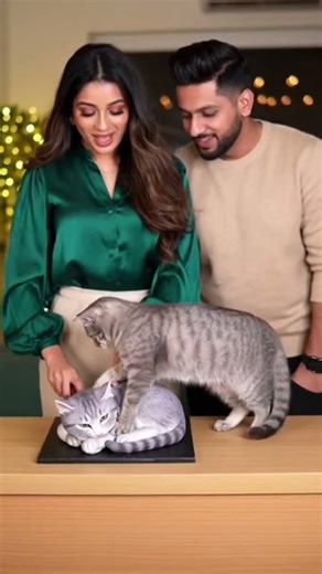 Crazy Reaction 😹 Cat Ran Away After Cake Surprise | Must Watch #CatPrank #Shorts