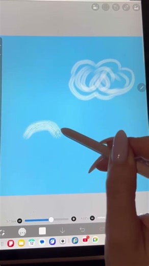 I drew clouds… and found a quiet moment ☁️ # #tablet #drawing ✨ #arttherapy #artist #illustration