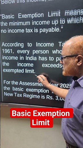 Basic Exemption Limit Explained I Income Tax in India I AY 2025-26 I Hasham Ali Khan I #education