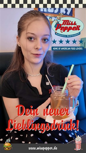 3.4K views · 21 reactions | 磻✨ Dein neuer Lieblingsdrink bei Miss PeppeR ⁉️ Unser Homemade Pfirsich Ice Tea bringt fruchtige Abwechslung ins kühle Oktober-Wetter – süß, spritzig und einfach unwiderstehlich!  Gönn dir eine kleine Auszeit, genieße den Pfirsichgeschmack und lass den Alltag für einen Moment hinter dir! #MissPeppeR #AmericanDiner #PfirsichIceTea #Herbstgenuss #FruchtigUndCool | Miss Pepper American Restaurant | Facebook