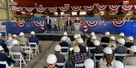 Keel authentication ceremony held for future U.S.S. Thad Cochran