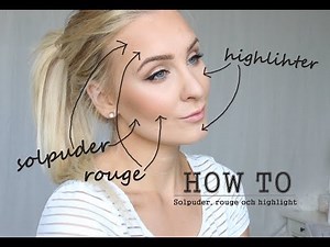 Solpuder, rouge och highlight.