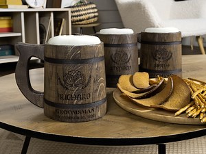 Personalized Groomsmen Beer Mug Custom Wooden Stein, Customizable Best Man Gift From Groom Engraved Wood Tankard, Wedding Gift for Father - Etsy