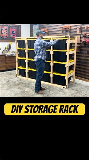 DIY 2x4 Storage Rack #DIY #Woodworking #GarageOrganization #StorageRack #2x4Projects #DIYStorage