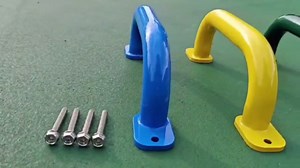 ESPETS 10 Inch 4 Pieces Blue Metal Safety Handles for Playground Accessories - Outdoor Backyard Swing Set Kids Grab Handles, Playset Hand Grips for Playhouse, Treehouse, Jungle Gym, Climbing Frame