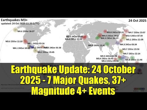 Earthquake Update: 24 October 2025 - 7 Major Quakes, 37+ Magnitude 4+ Events