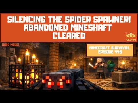 Silencing the Spider Spawner! Abandoned Mineshaft Cleared - Let's Play Minecraft S01E448