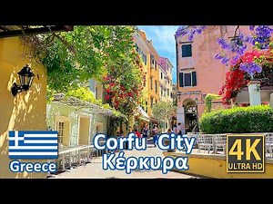 Corfu City Walking Tour Greece 🇬🇷 | Old Town Walk 4K Vlog 🏰 Streets, Shops & Views!