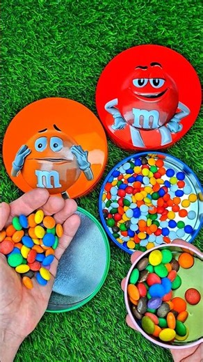 Minutes Satisfying with Rainbow M&M'S Candy Unpacking From Glossy Containers ASMR Beads Surprise