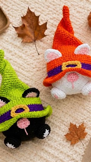 🖤🎃 Halloween Cat Gnome Crochet Pattern | Cute Amigurumi Halloween Decor 🧶✨