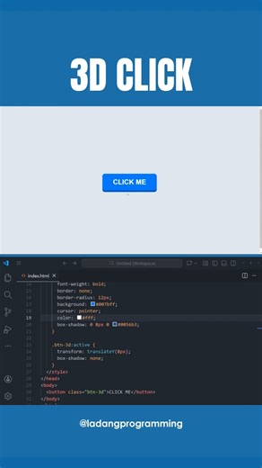 3D Button Click Effect CSS 🔘 #WebDev